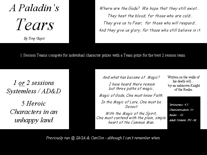 A Paladin's Tears by Tony Guyot