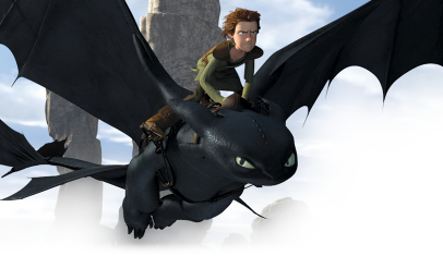 Hiccup the Mighty and his fearsome Night Fury Toothless.