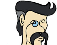 A butler presents a tray holding a knife, a pistol, a bottle of poison, a rope and a stick of dynamite.